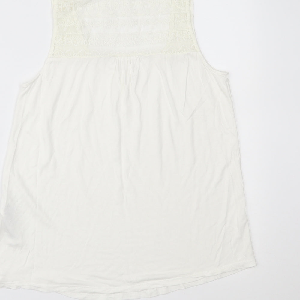 Womens UK Size 8 Forever New Ivory Basic Tank