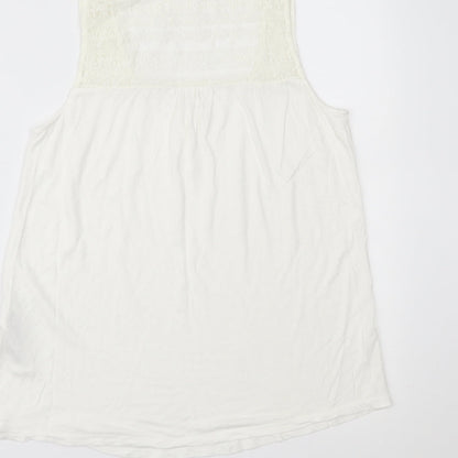 Womens UK Size 8 Forever New Ivory Basic Tank