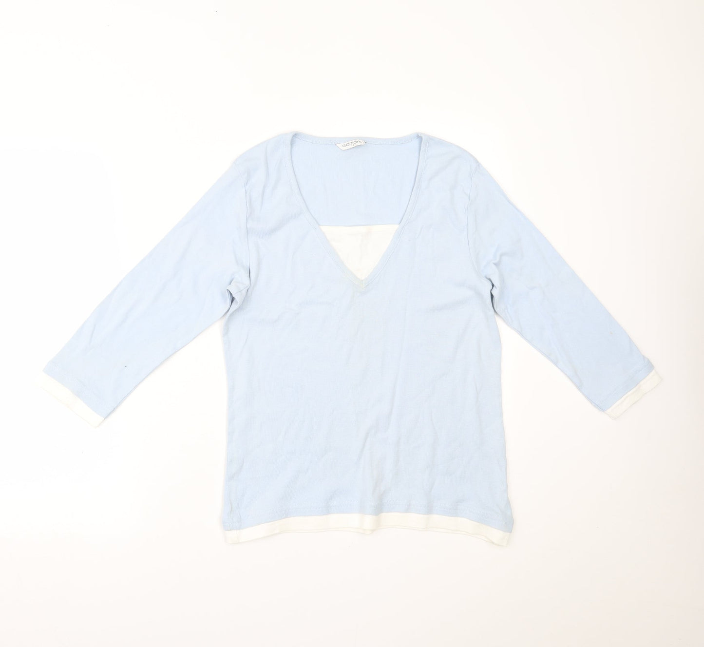 EDITIONS Womens Blue   Basic Blouse Size 14