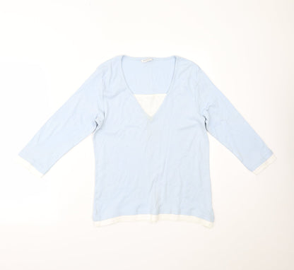 EDITIONS Womens Blue   Basic Blouse Size 14