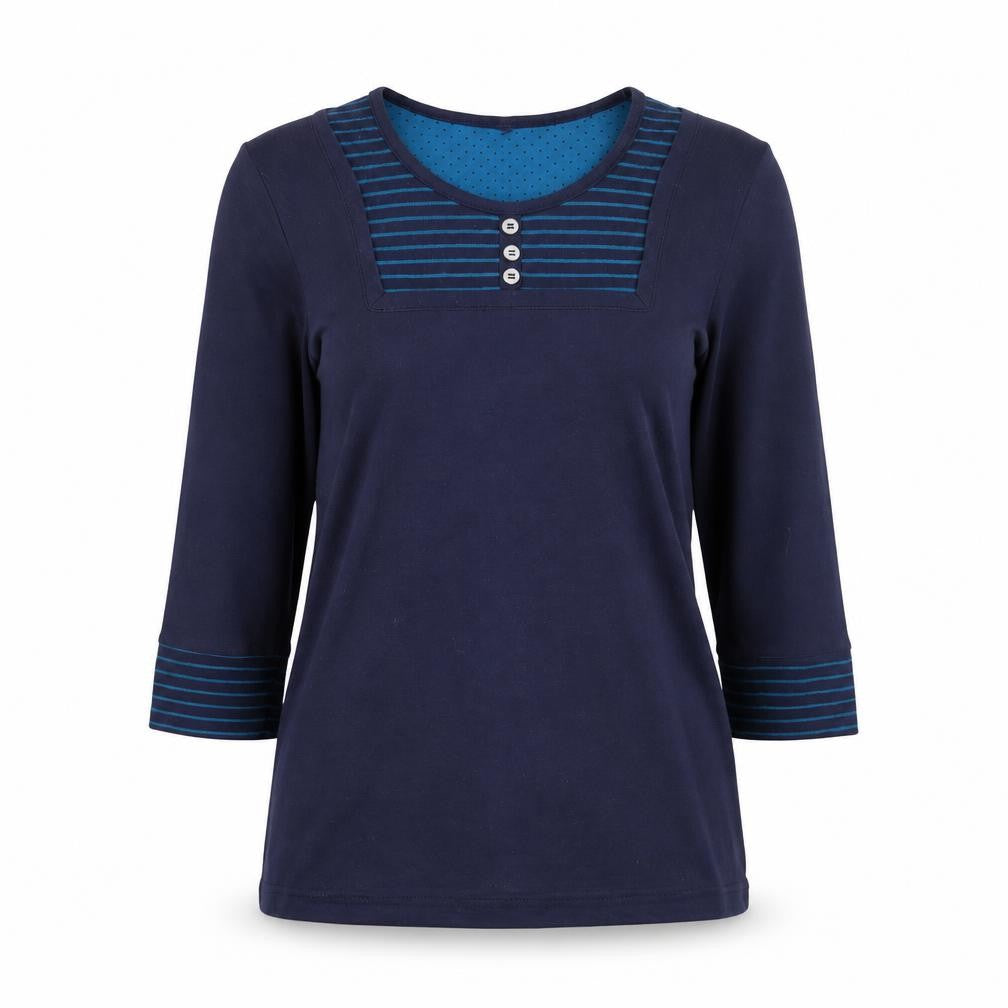 Womens UK Size S BM Blue Basic Blouse