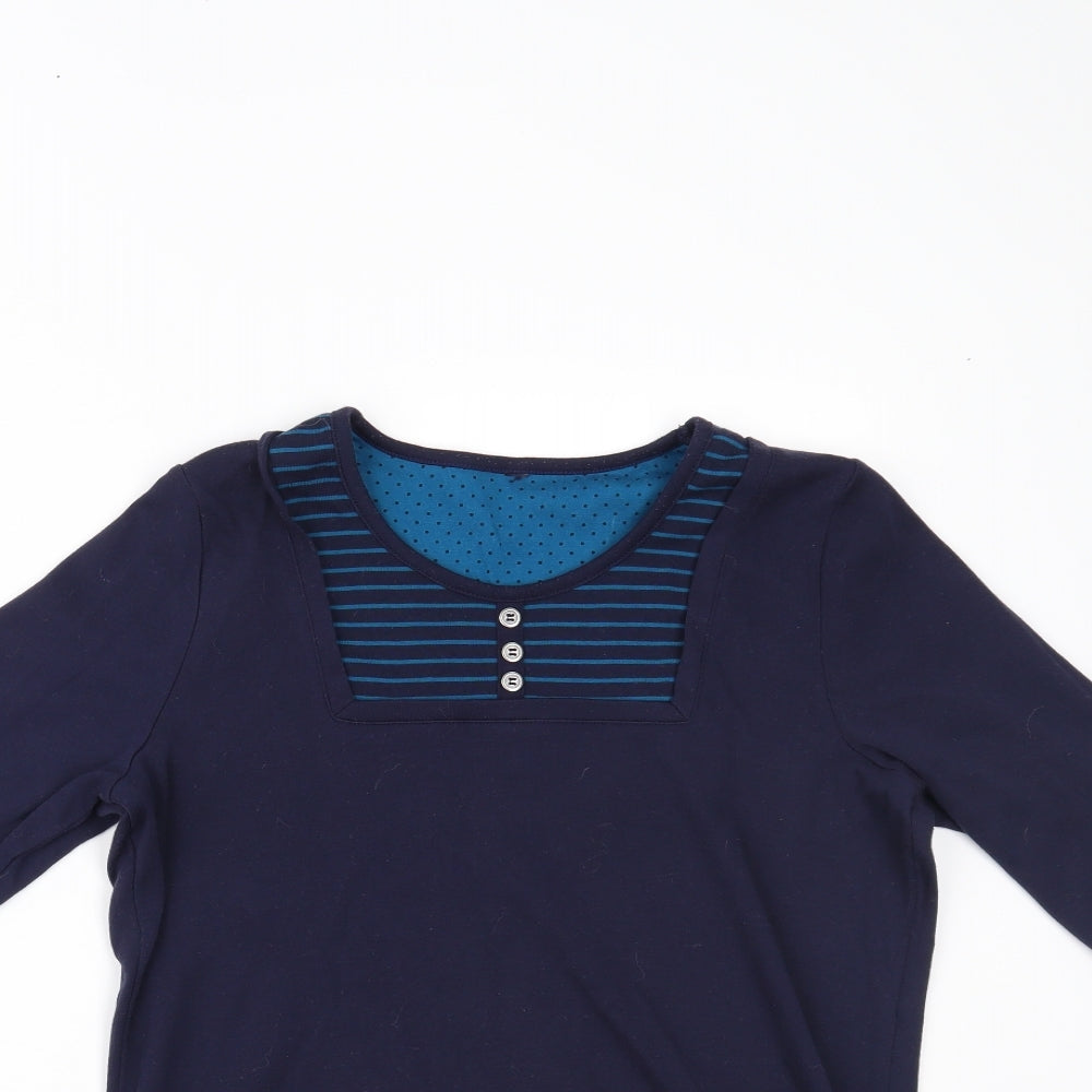 Womens UK Size S BM Blue Basic Blouse