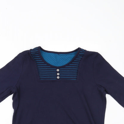 Womens UK Size S BM Blue Basic Blouse