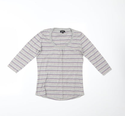 Papaya Womens Green Striped  Basic Blouse Size 14