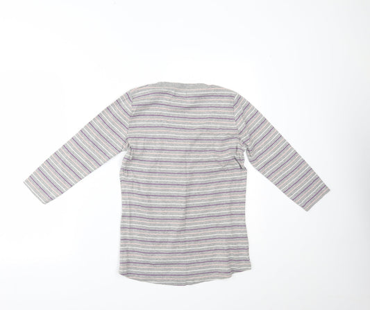 Papaya Womens Green Striped  Basic Blouse Size 14