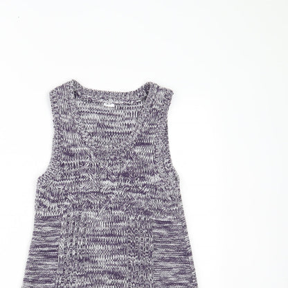 Womens UK Size XS Preworn Purple Vest Jumper