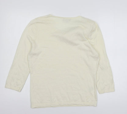 Soon Womens Ivory  Knit Pullover Jumper Size 14