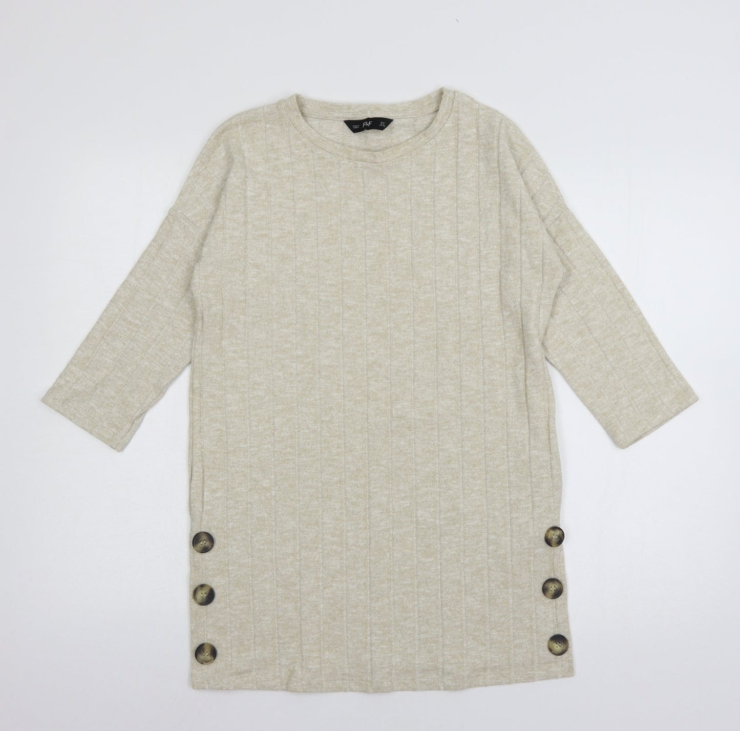 F&F Womens Ivory  Knit Pullover Jumper Size 8