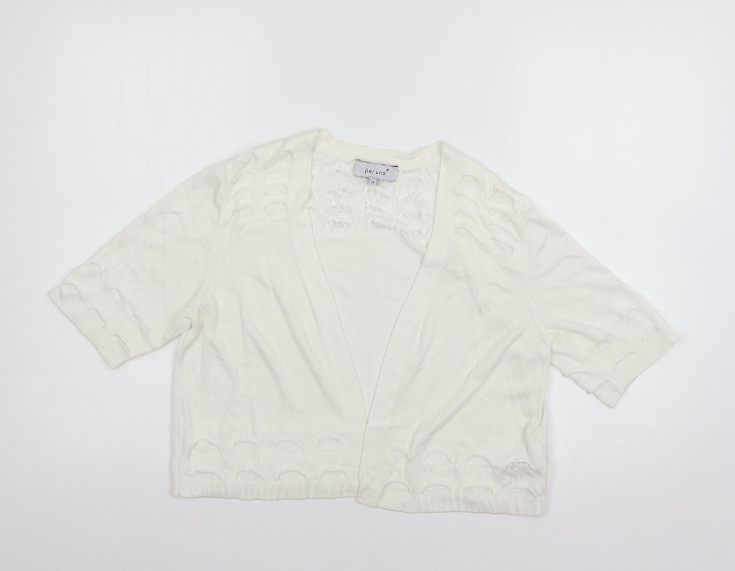 Womens UK Size 14 Per Una White Shrug Jumper