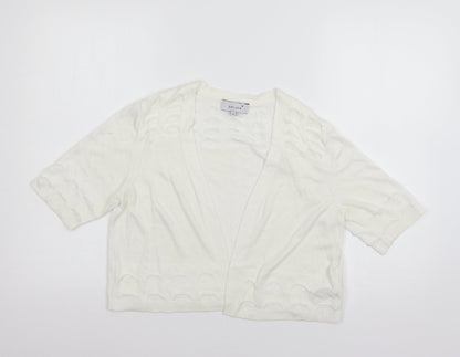 Womens UK Size 14 Per Una White Shrug Jumper