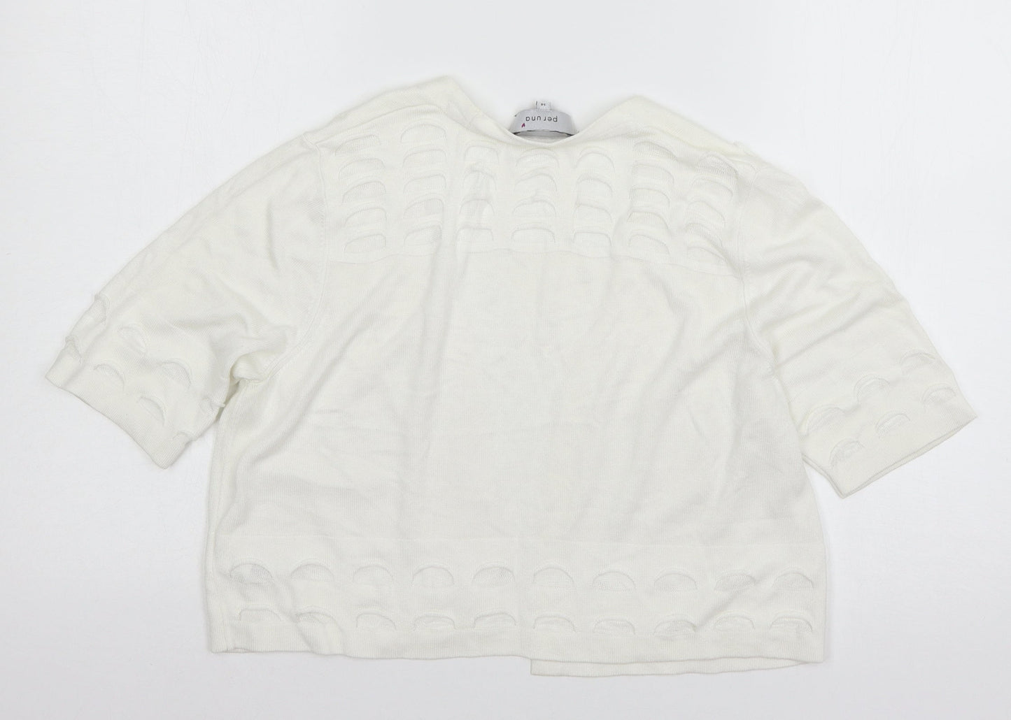 Womens UK Size 14 Per Una White Shrug Jumper