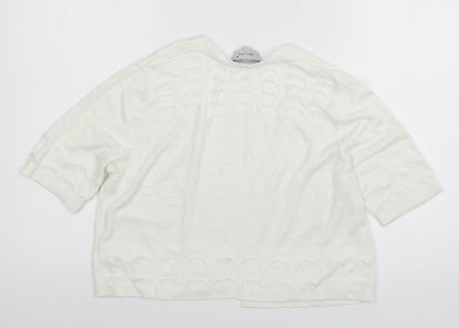 Womens UK Size 14 Per Una White Shrug Jumper