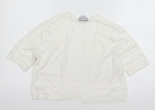 Womens UK Size 14 Per Una White Shrug Jumper