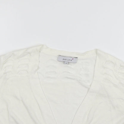 Womens UK Size 14 Per Una White Shrug Jumper