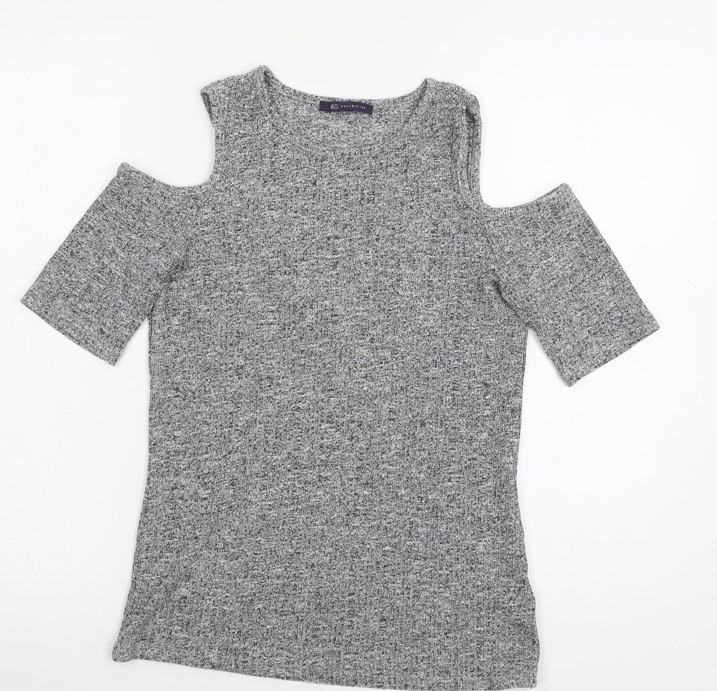 Womens UK Size 10 MArks Grey Basic T-Shirt
