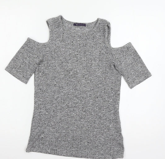 Womens UK Size 10 MArks Grey Basic T-Shirt
