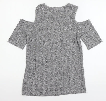 Womens UK Size 10 MArks Grey Basic T-Shirt