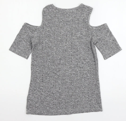Womens UK Size 10 MArks Grey Basic T-Shirt