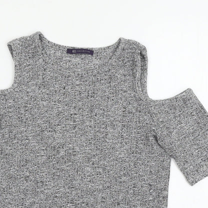 Womens UK Size 10 MArks Grey Basic T-Shirt