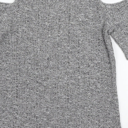 Womens UK Size 10 MArks Grey Basic T-Shirt