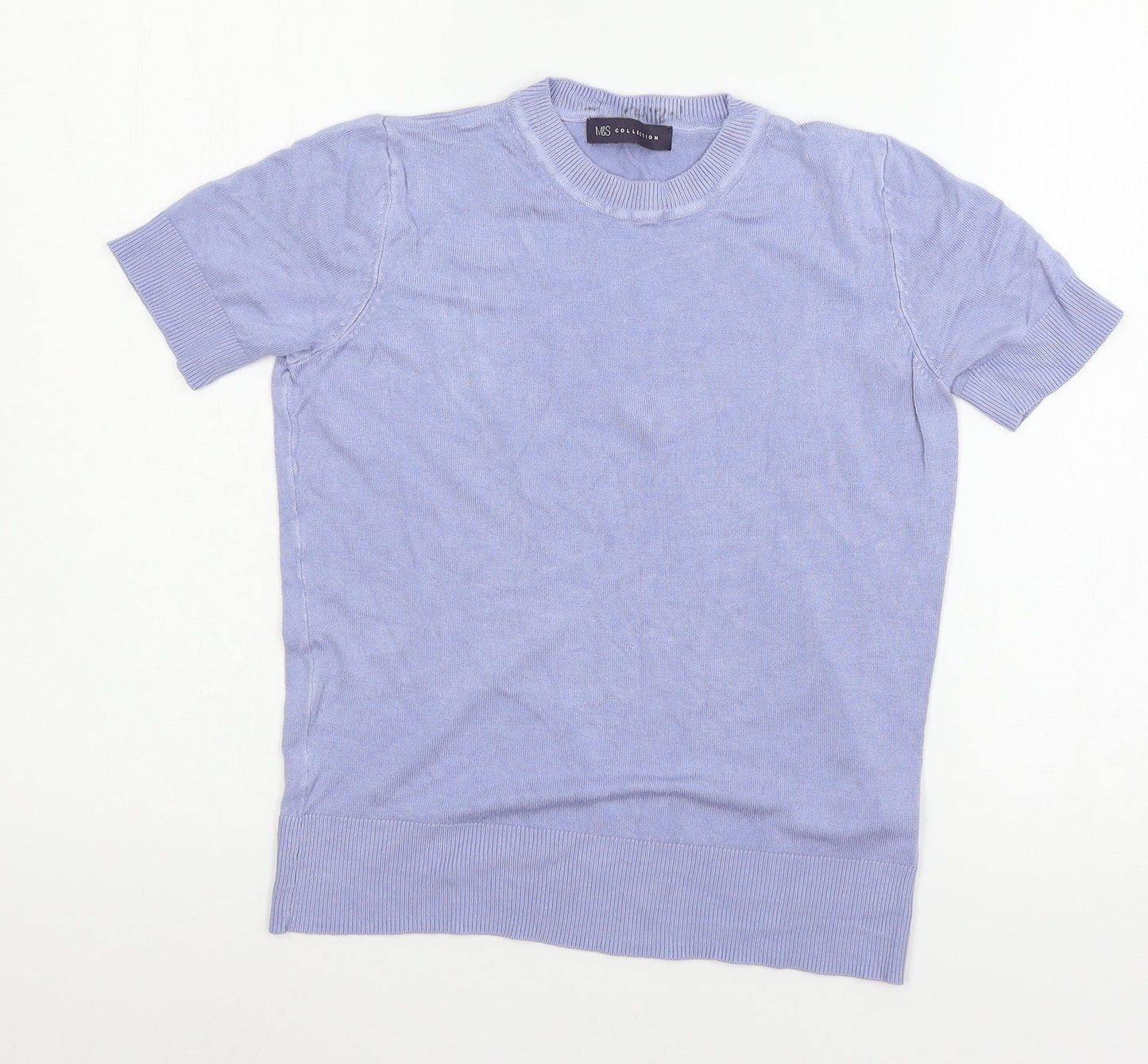 Womens UK Size 6 Marks Blue Basic T-Shirt