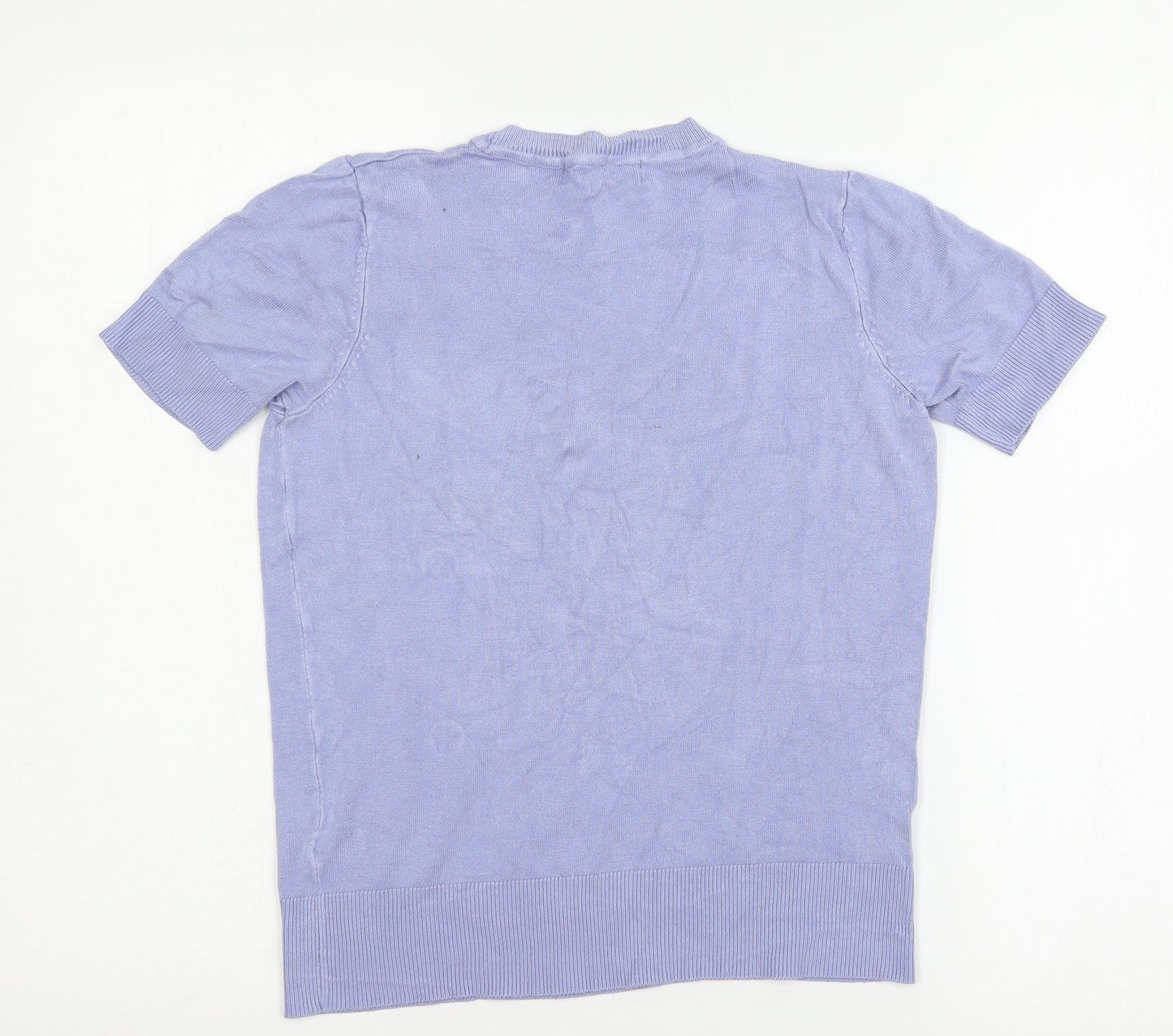 Womens UK Size 6 Marks Blue Basic T-Shirt