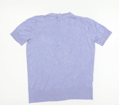 Womens UK Size 6 Marks Blue Basic T-Shirt