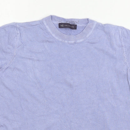 Womens UK Size 6 Marks Blue Basic T-Shirt