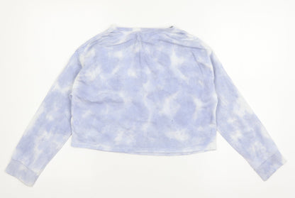 NEXT Girls Blue Geometric Jersey Pullover Sweatshirt Size 11 Years  - Tie Dye