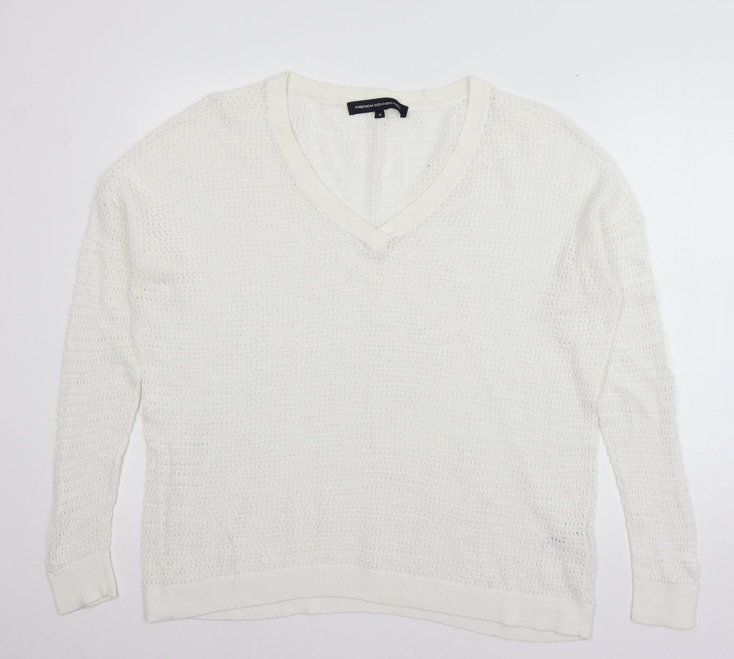 rench Womens White  Knit Pullover Jumper Size M