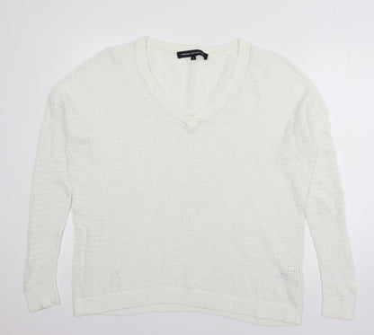 rench Womens White  Knit Pullover Jumper Size M