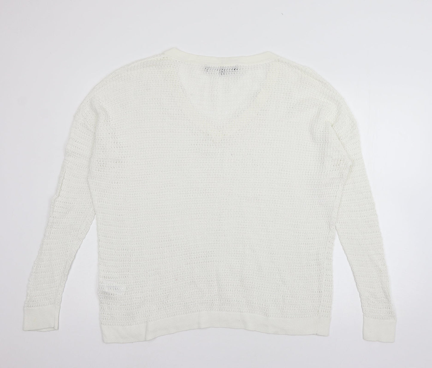 rench Womens White  Knit Pullover Jumper Size M