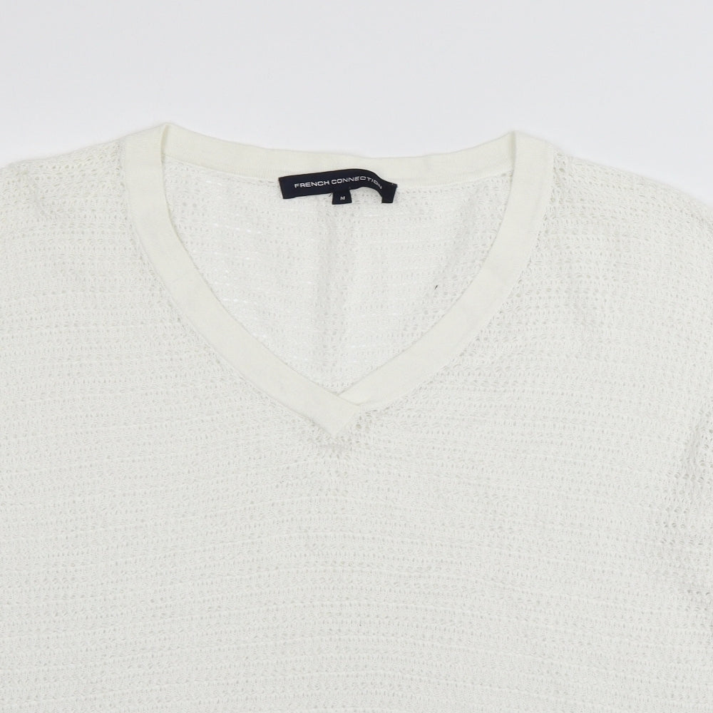 rench Womens White  Knit Pullover Jumper Size M