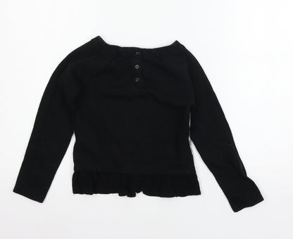 Cherokee Girls Black  Jersey Pullover Sweatshirt Size 6 Years