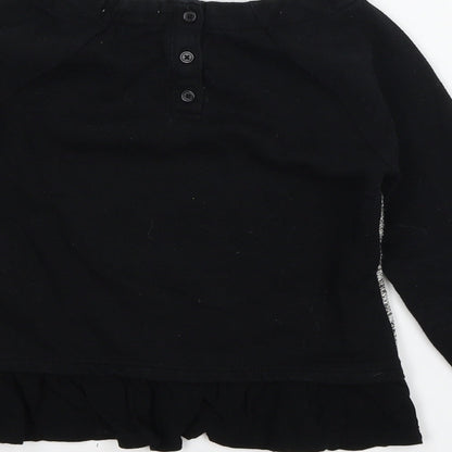 Cherokee Girls Black  Jersey Pullover Sweatshirt Size 6 Years