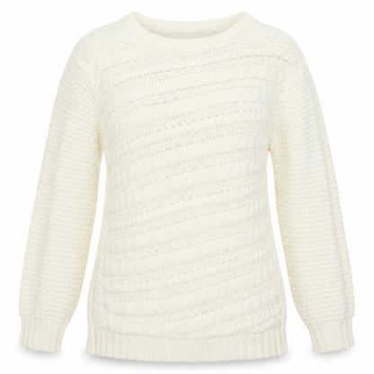 Cotton Trad Womens White  Knit Pullover Jumper Size 12