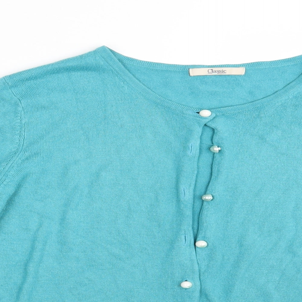 Classic Womens Blue   Cardigan Jumper One Size