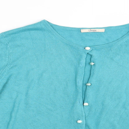 Classic Womens Blue   Cardigan Jumper One Size