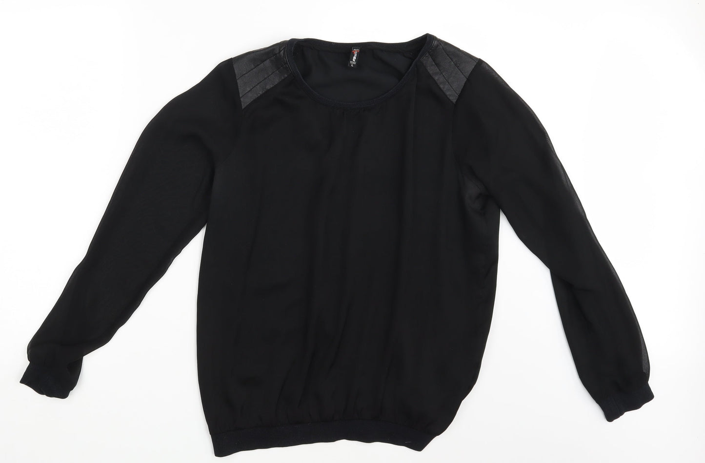 Womens UK Size L FB Sister Black Basic Blouse