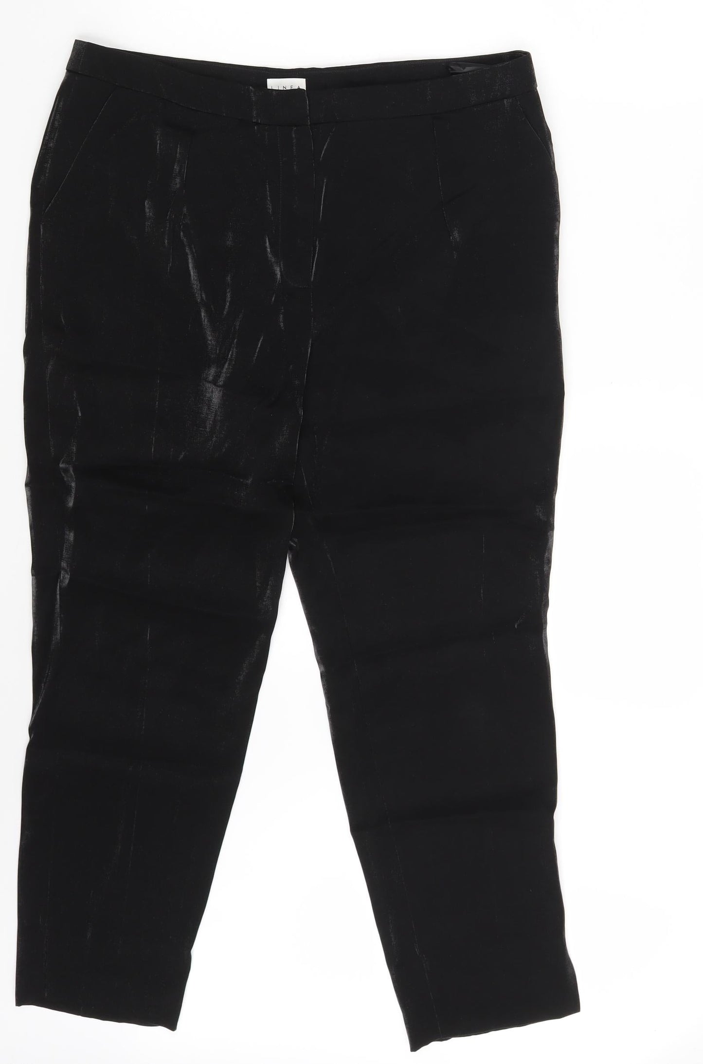 Womens UK Size 12 Linea Regular Fit Chino Black Trousers