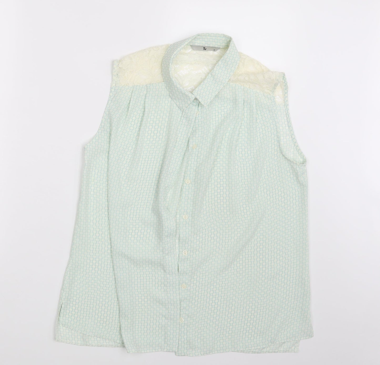 Womens UK Size 12 TU White Basic Button-Up