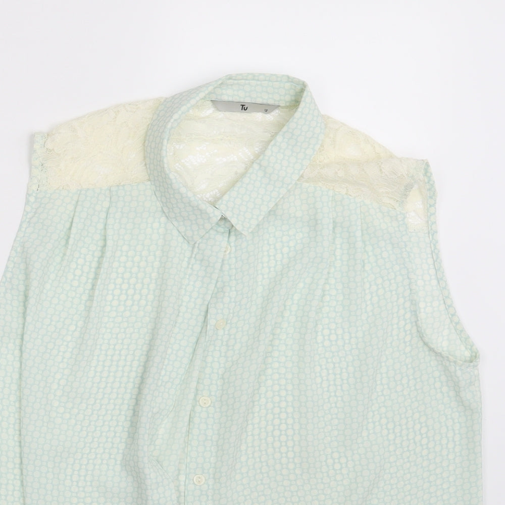 Womens UK Size 12 TU White Basic Button-Up