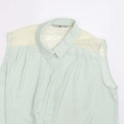 Womens UK Size 12 TU White Basic Button-Up
