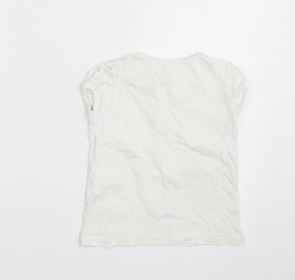 George Girls White   Basic T-Shirt Size 4-5 Years