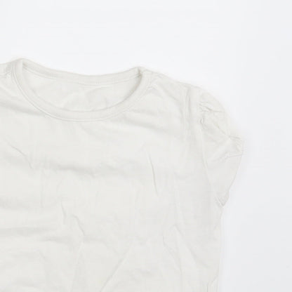 George Girls White   Basic T-Shirt Size 4-5 Years