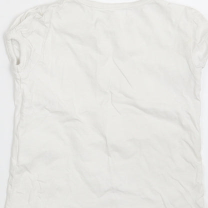 George Girls White   Basic T-Shirt Size 4-5 Years