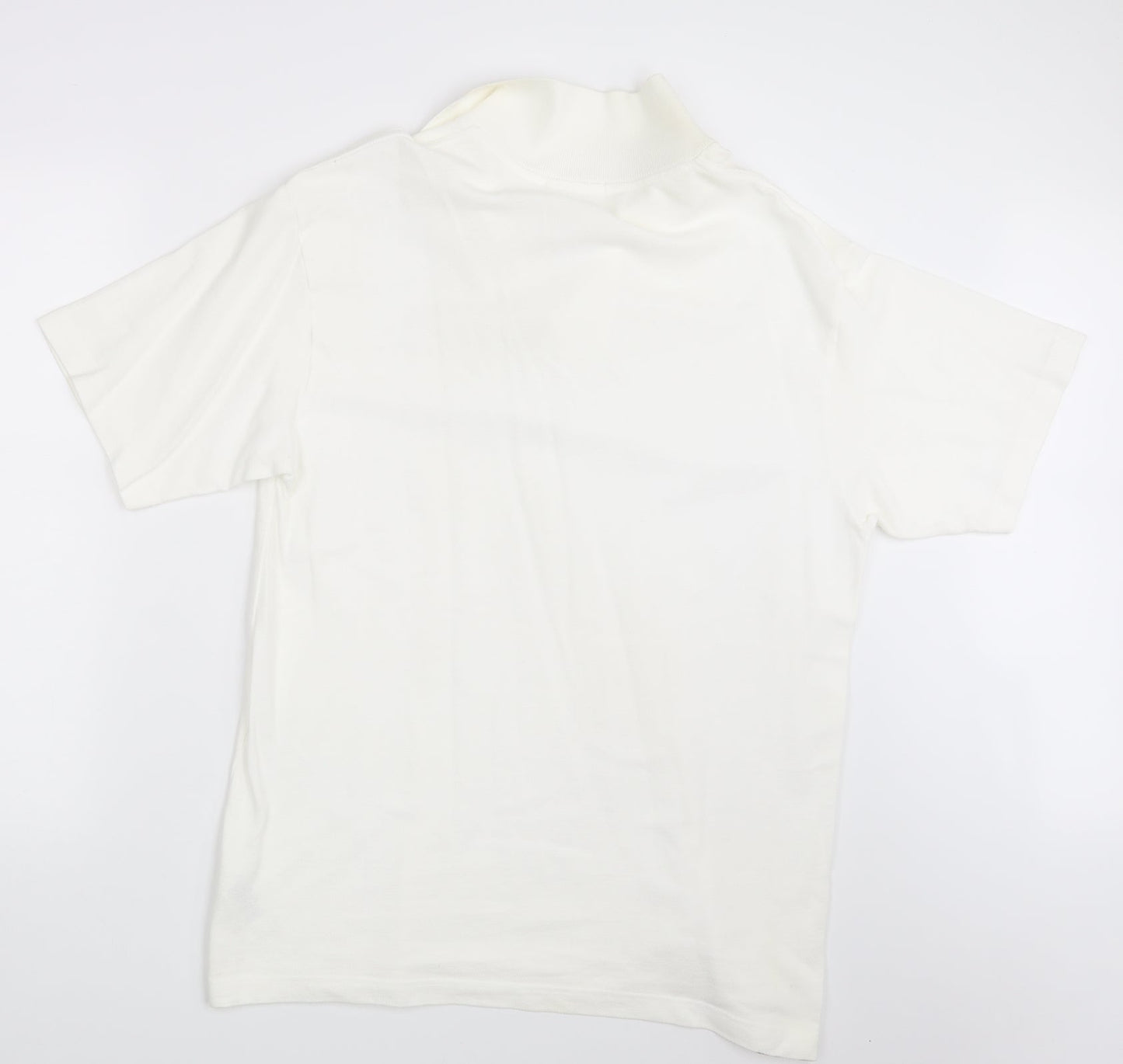 M&S Mens Ivory Batik   Polo Size M