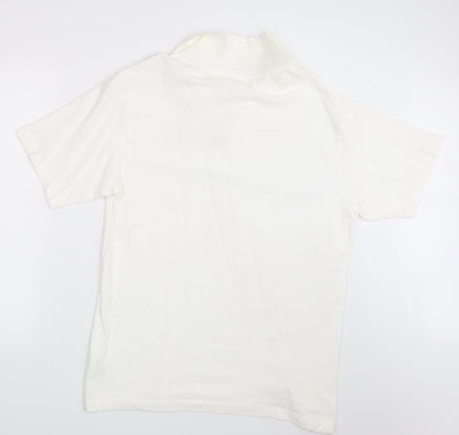 M&S Mens Ivory Batik   Polo Size M