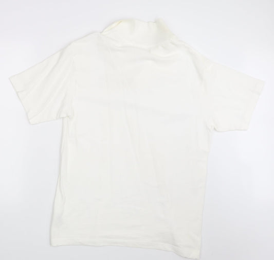 M&S Mens Ivory Batik   Polo Size M