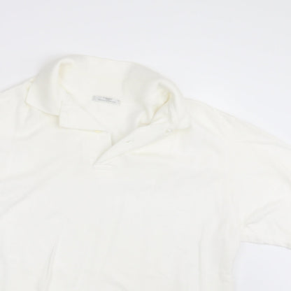 M&S Mens Ivory Batik   Polo Size M